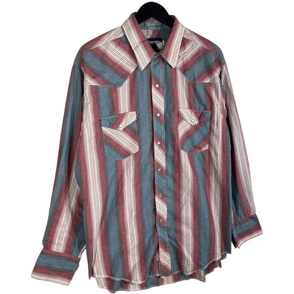 Wrangler Cowboy Cut Striped Long Sleeve Button Down - Picture 3 of 8